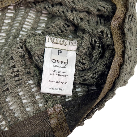 SW3 Bespoke Short Sleeve Oversize Fishnet Tunic Top Cover Up Dark Green size S - Picture 10 of 15